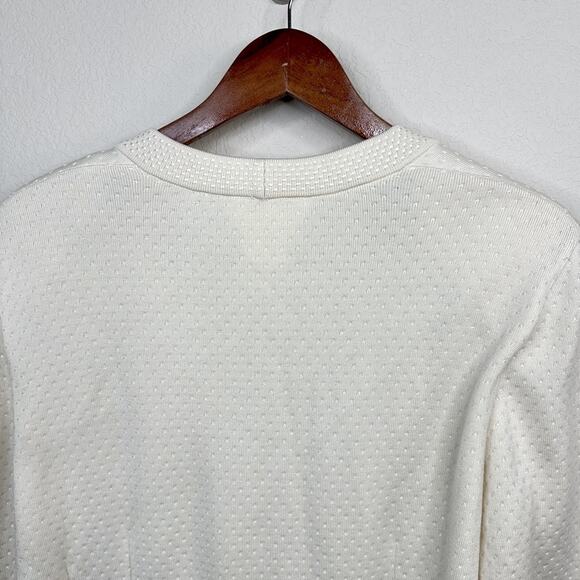 Vintage ESCADA Margaretha Ley Wool Blend Ivory Pockets Buttons Cardigan Size L - Picture 4 of 13